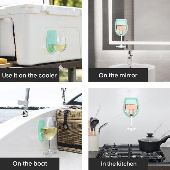 Silicone Wine Glass Holder for Bath & Shower - Picture 4 of 7